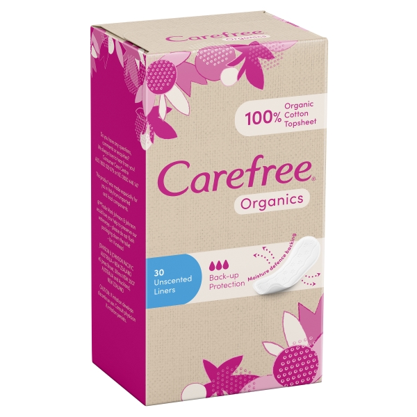Carefree Organics Unscented Liners 30 Pack