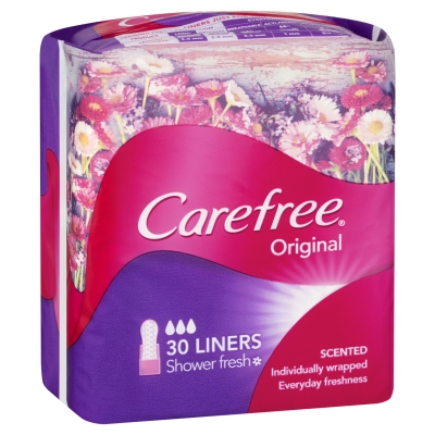 Carefree Panty Liners Original Shower Fresh 30 Pack