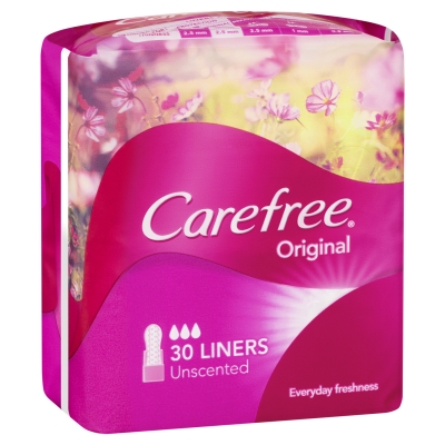 Carefree Panty Liners Original Unscented 30 Pack