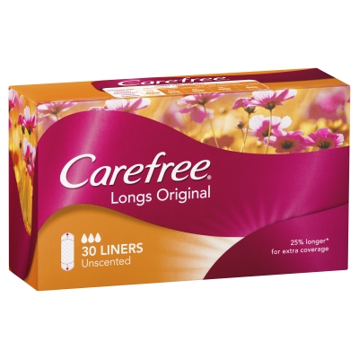 Carefree Panty Liners Long 30 Pack