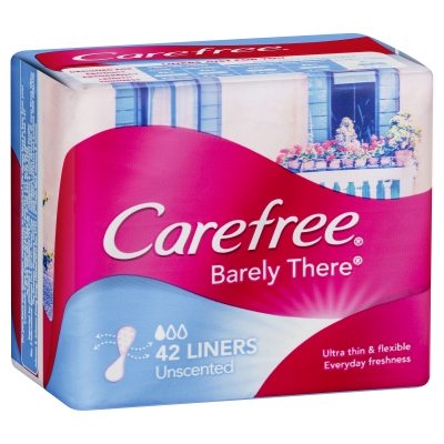 Carefree Panty Liners Barely There 42 Pack