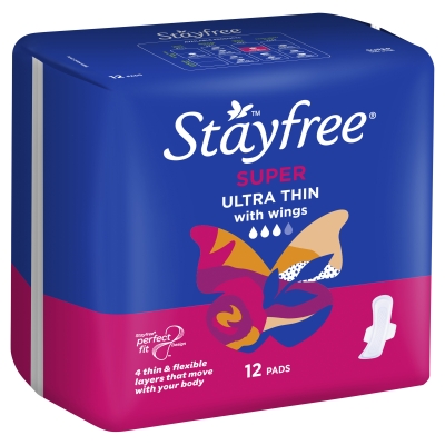 Stayfree Pads Ultra Thin Wings Super 12 Pack