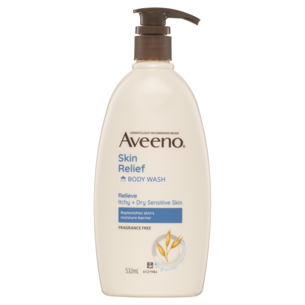 Aveeno Body Wash Skin Relief Fragrance Free 532ml