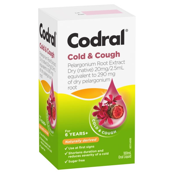 Codral Cold & Cough Syrup Pelargonium Root 100mL