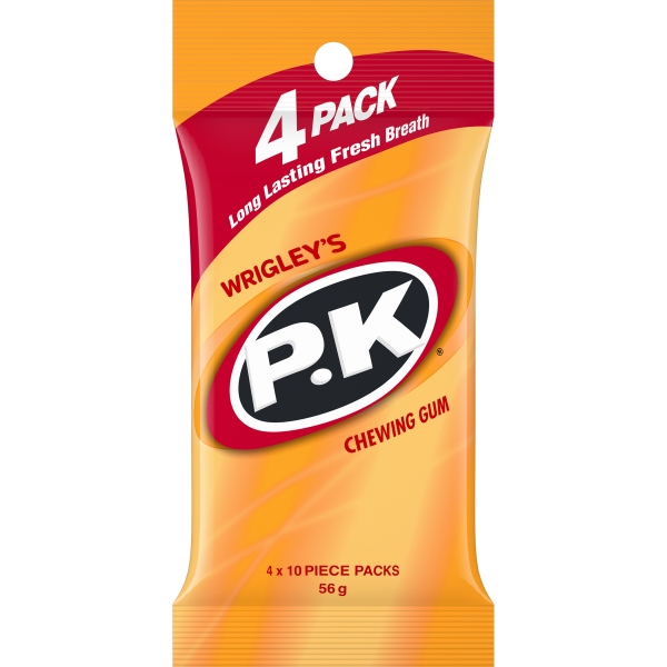 Wrigley's P.K Peppermint Chewing Gum 4 x 10 Pack 56g