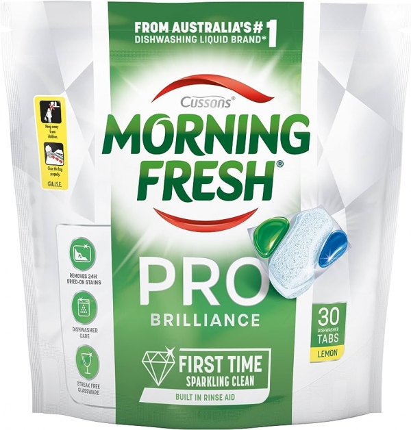 Morning Fresh Dishwasher Tablets Pro Brilliance Lemon 30 Pack