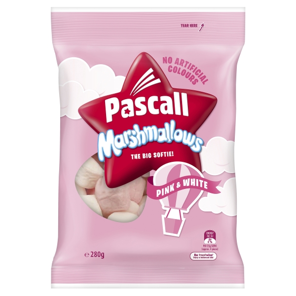 Pascall Marshmallows Vanilla & Raspberry 280g
