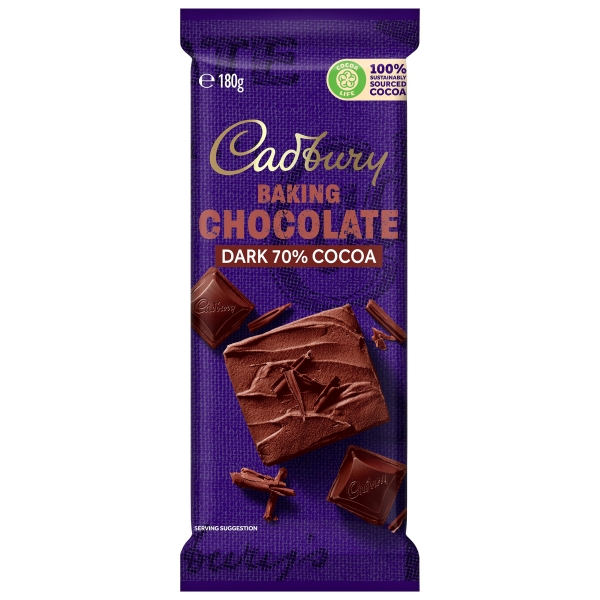 Cadbury Baking Chocolate Dark 70% 180g