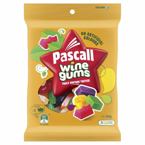 Pascall Wine Gums 220g