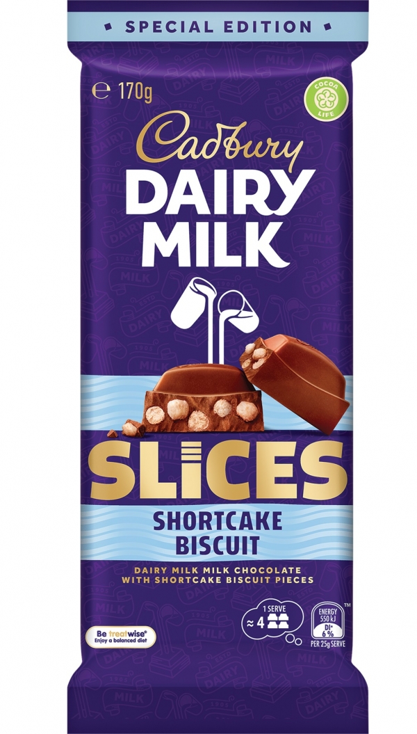 Cadbury Dairy Milk Slices Block Shortcake Biscuit 170g