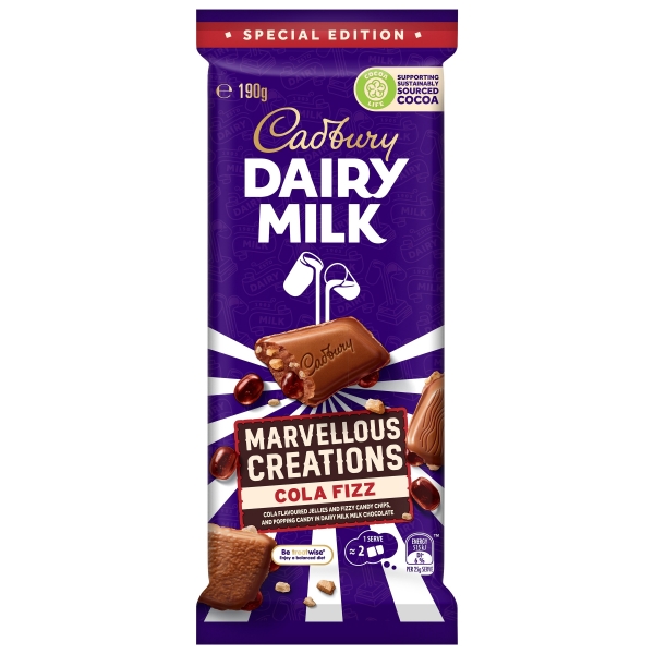 Cadbury Dairy Milk Marvellous Creations Block Cola Fizz 190g