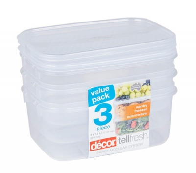 Decor Tellfresh Oblong 1lt 3 Pack