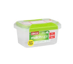 Decor Match Ups Container Oblong Clip Lid 350ml