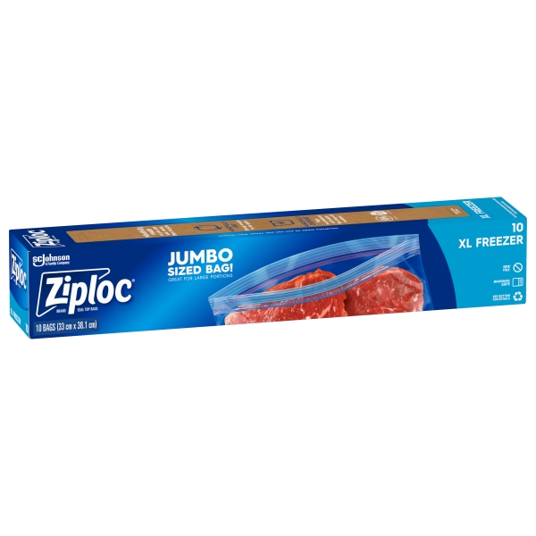 Ziploc Resealable Freezer Bags X-Large 10 Pack