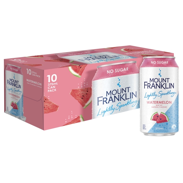 Mount Franklin Sparkling Water Watermelon No Sugar 10 x 375ml