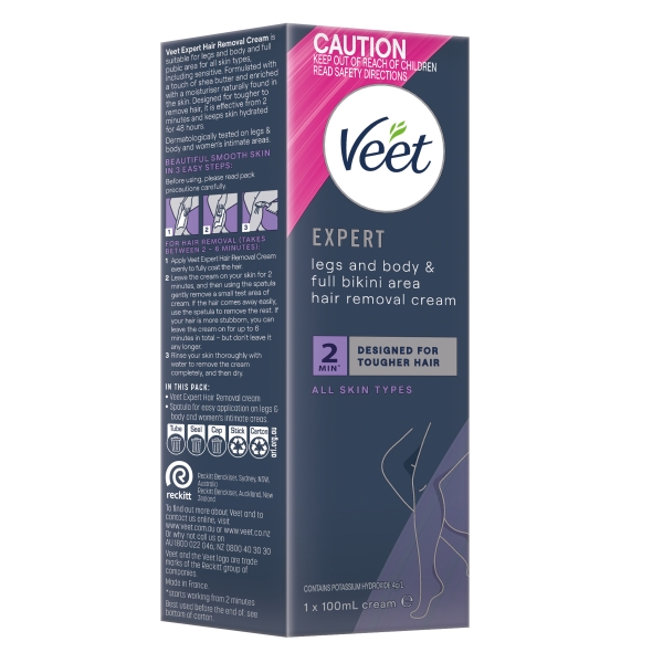 Veet Expert Legs and Body & Full Bikini Hair Removal Cream 100ml