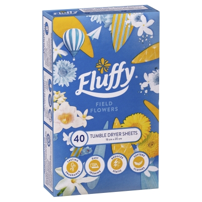 Fluffy Tumble Dryer Sheets Field Flowers 40 Pack