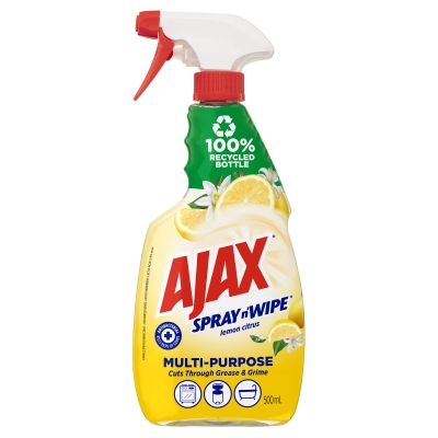 Ajax Spray N Wipe Multipurpose Antibacterial Disinfectant Lemon Citrus Trigger 500ml