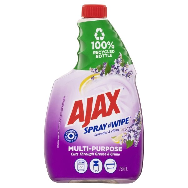 Ajax Spray N Wipe Multipurpose Lavender & Citrus Refill 750ml