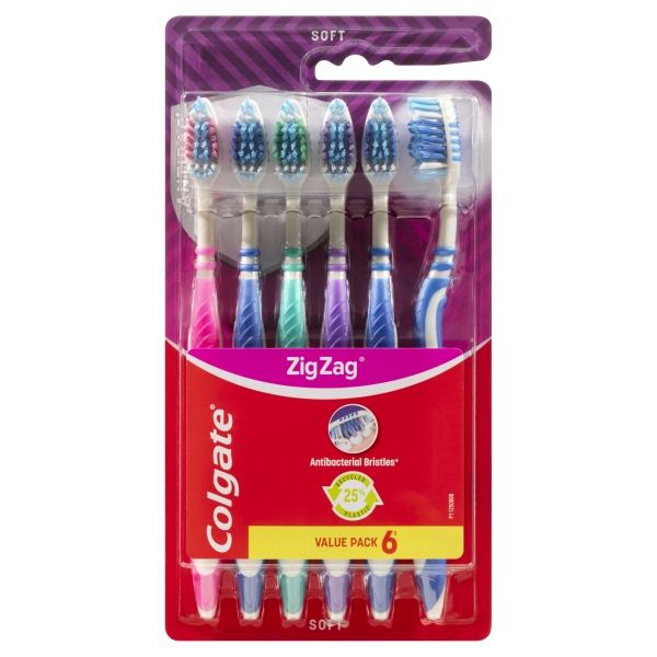 Colgate Toothbrush Zig Zag Soft 6 Pack