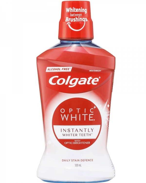 Colgate Mouthwash Optic White Alcohol Free 500ml