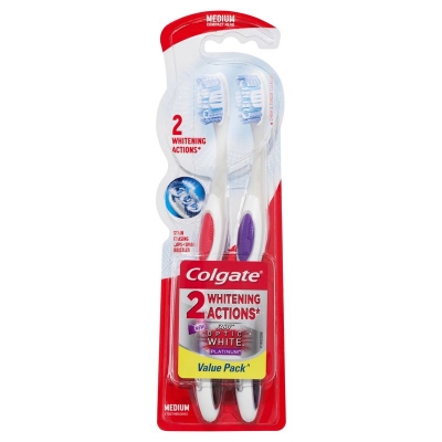 Colgate Toothbrush 360 Optic White Medium 2 Pack