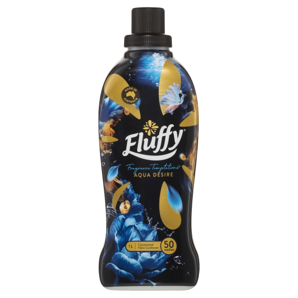 Fluffy Fabric Softener Fragrance Temptations Aqua Desire 1lt