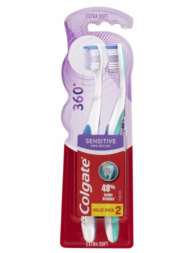 Colgate Toothbrush 360 Sensitive ProRelief Extra Soft 2 Pack