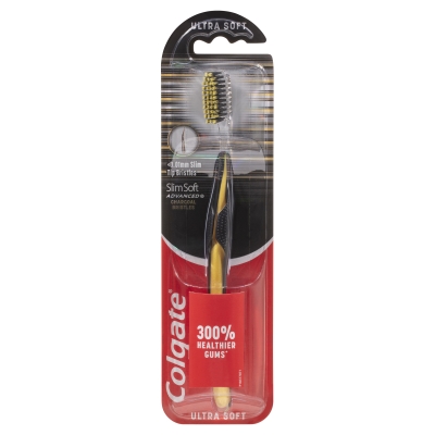 Colgate Toothbrush Slim Soft Advanced Charcoal Ultra Soft