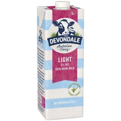 Devondale Milk Light Semi Skim UHT 1lt