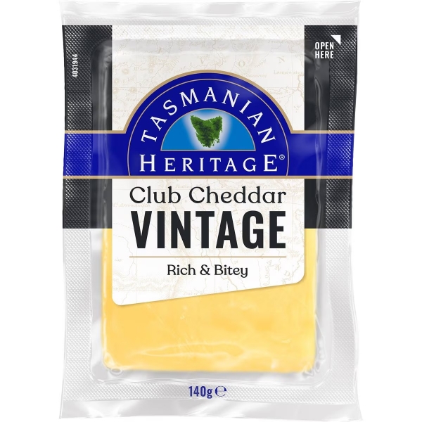 Tasmanian Heritage Club Cheddar Vintage Cheese 140g