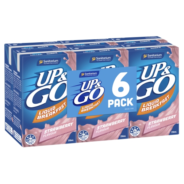 Sanitarium Up & Go Strawberry 6 x 250ml
