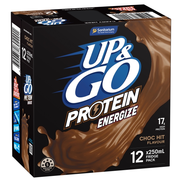 Sanitarium Up & Go Protein Energize Chocolate 12 x 250ml
