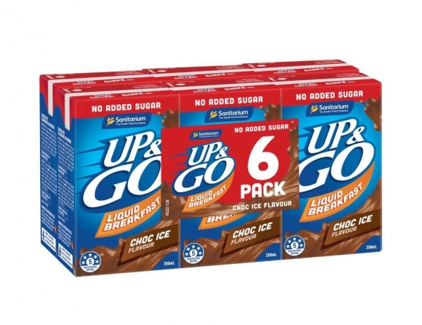 Sanitarium Up & Go No Added Sugar Choc Ice 6 x 250ml