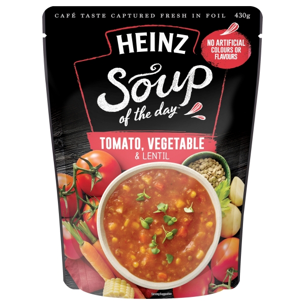Heinz Soup Of The Day Tomato Vegetable & Lentil 430g