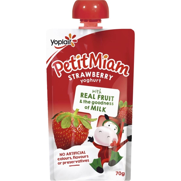 Yoplait Petit Miam Yoghurt Pouch Strawberry 70g