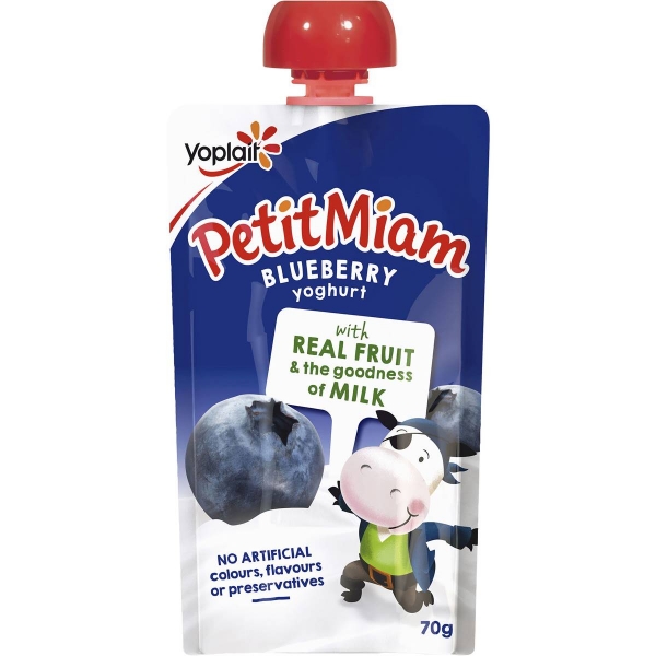 Yoplait Petit Miam Yoghurt Pouch Blueberry 70g