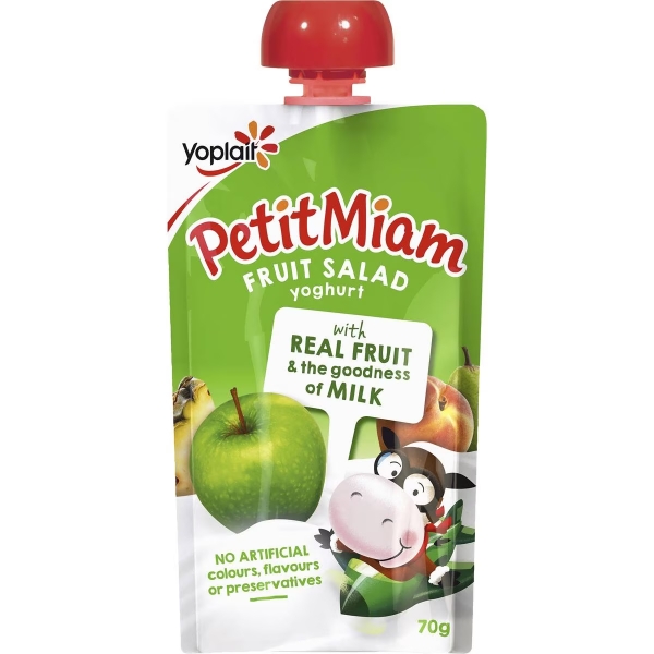 Yoplait Petit Miam Yoghurt Pouch Fruit Salad 70g