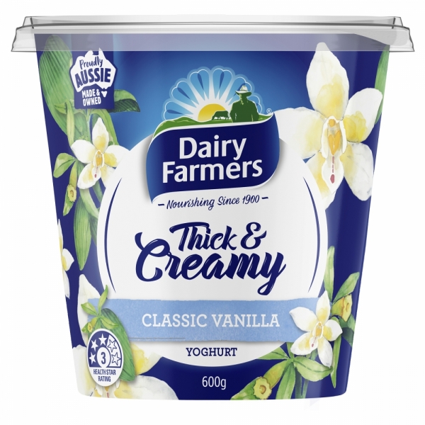 Dairy Farmers Thick & Creamy Vanilla Yoghurt 600g
