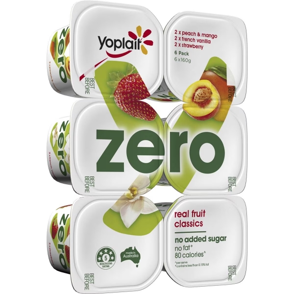 Yoplait Yoghurt Zero Classic 6 Pack 960g