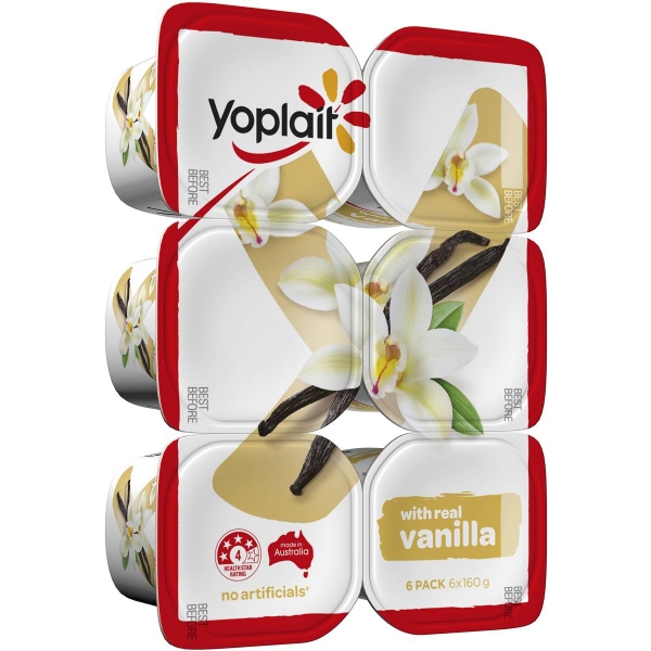 Yoplait Yoghurt Vanilla 6 Pack 960g