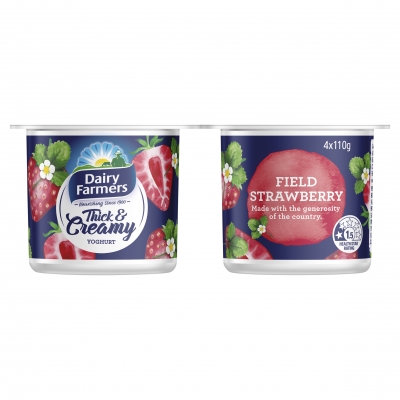Dairy Farmers Yoghurt Thick & Creamy Strawberry 4 x 110g