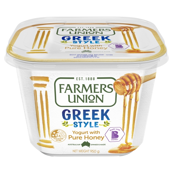Farmers Union Yoghurt Greek Style Honey 950g 