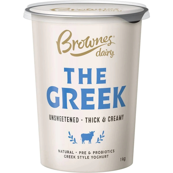 Brownes Yoghurt Greek Style Unsweetened 1kg