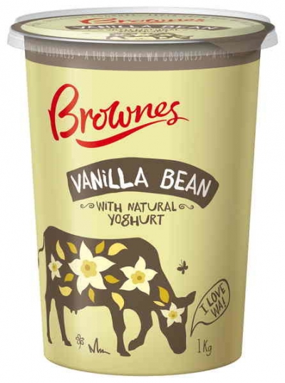 Brownes Yoghurt Natural Vanilla Bean 1kg