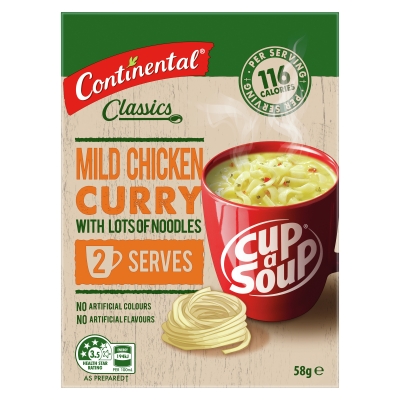 Continental Cup A Soup Mild Chicken Curry With Noodles 2 Pack 58g