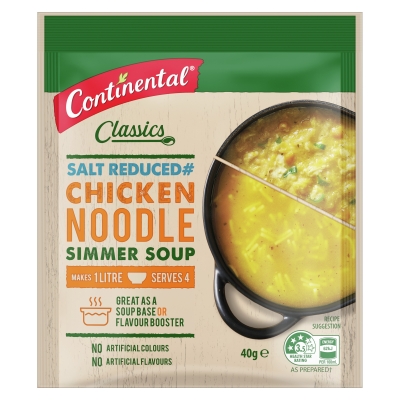 Continental Simmer Soup Chicken Noodle Salt Reduced 40g