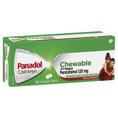 Panadol Children Chewable Tablets 7+ Years 12 Pack