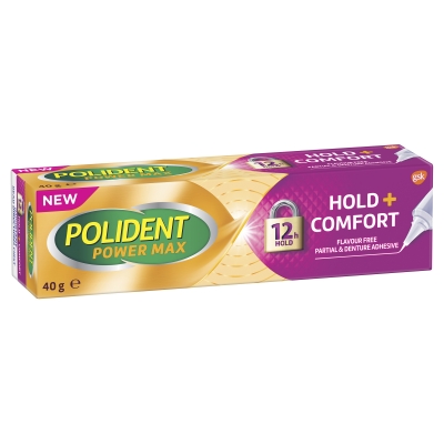 Polident Max Hold + Comfort Dental Adhesive 40g
