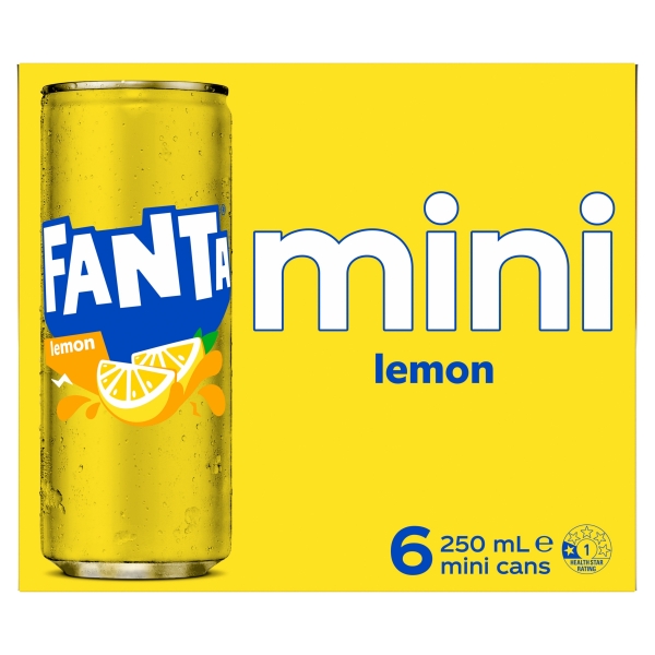 Fanta Lemon 6 x 250ml Mini Cans